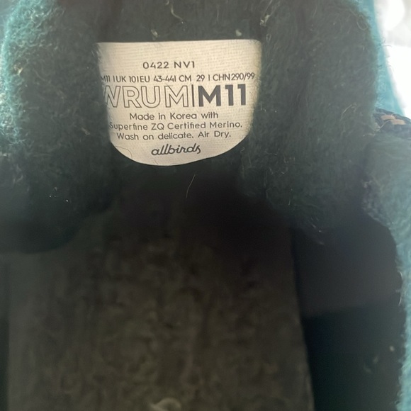 Allbirds Men’s High Top Wool - Runner Up Muzzle Aurora Sneakers. Size 11 - Picture 6 of 6